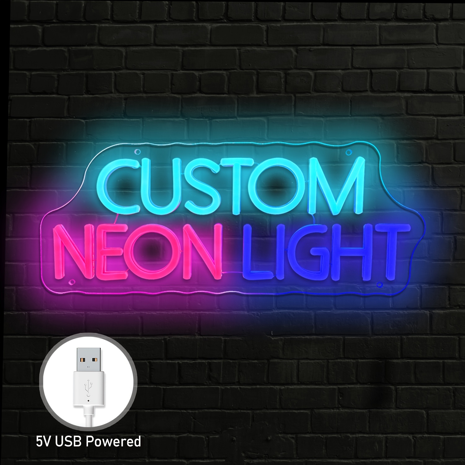 

Light Sign Personalized Led Decor For , , - Plastic, Usb , Hanging, Switch Controlled, Multipurpose