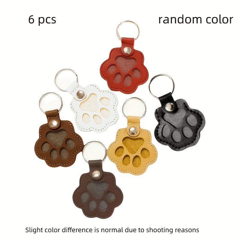 TEMU 6pcs, Pet Hair Commemorative Cat Paw Keychain, Pet Hair Collection Pendant, Commemorative Gift, Portable Keychain For Storing Pet Hair, Pet