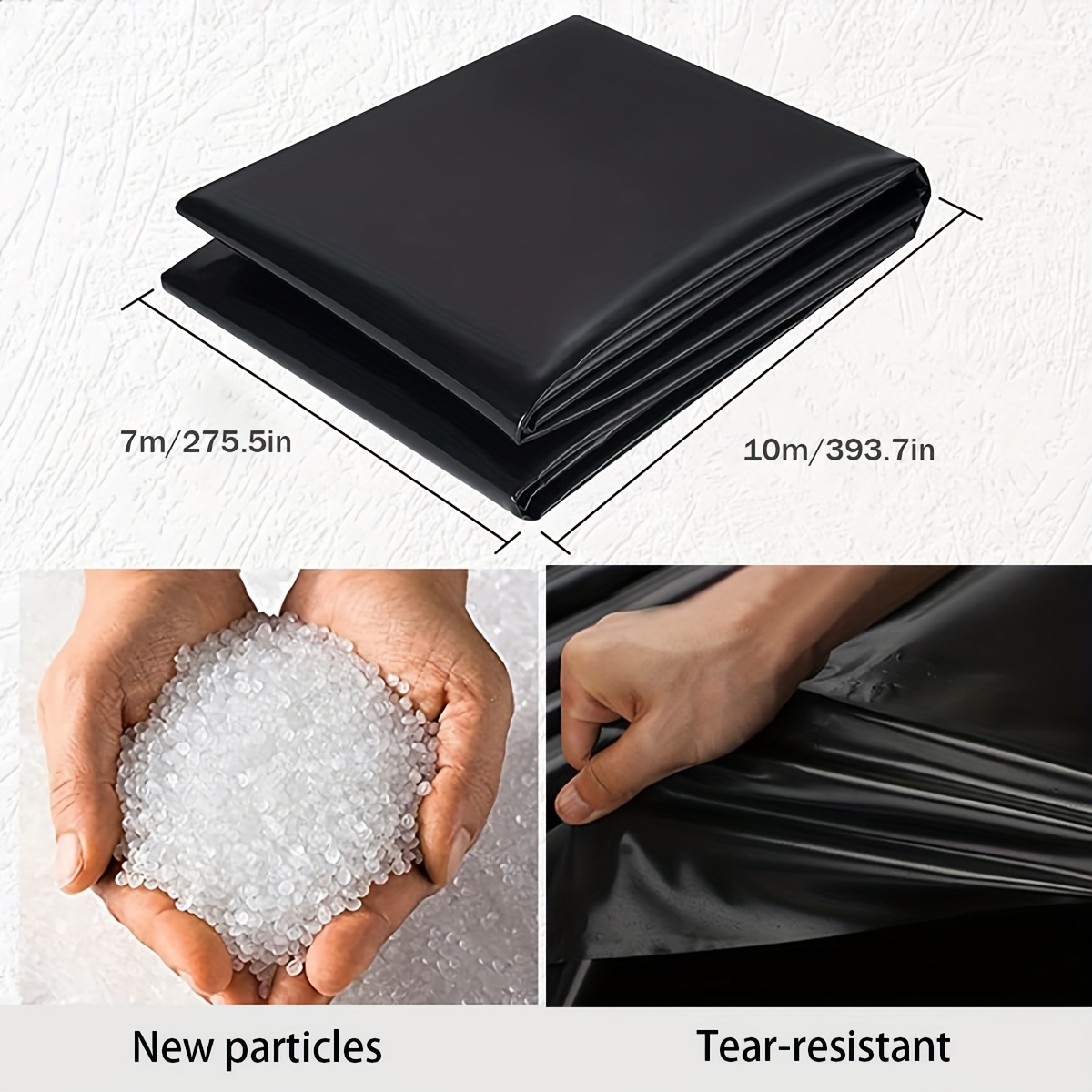 Image of Pond Liner Flexible Pool Membrane Heavy Duty Rubber Liner For Pond Reinforced Landscaping Outdoor Waterfall Water Features, 17s Thick