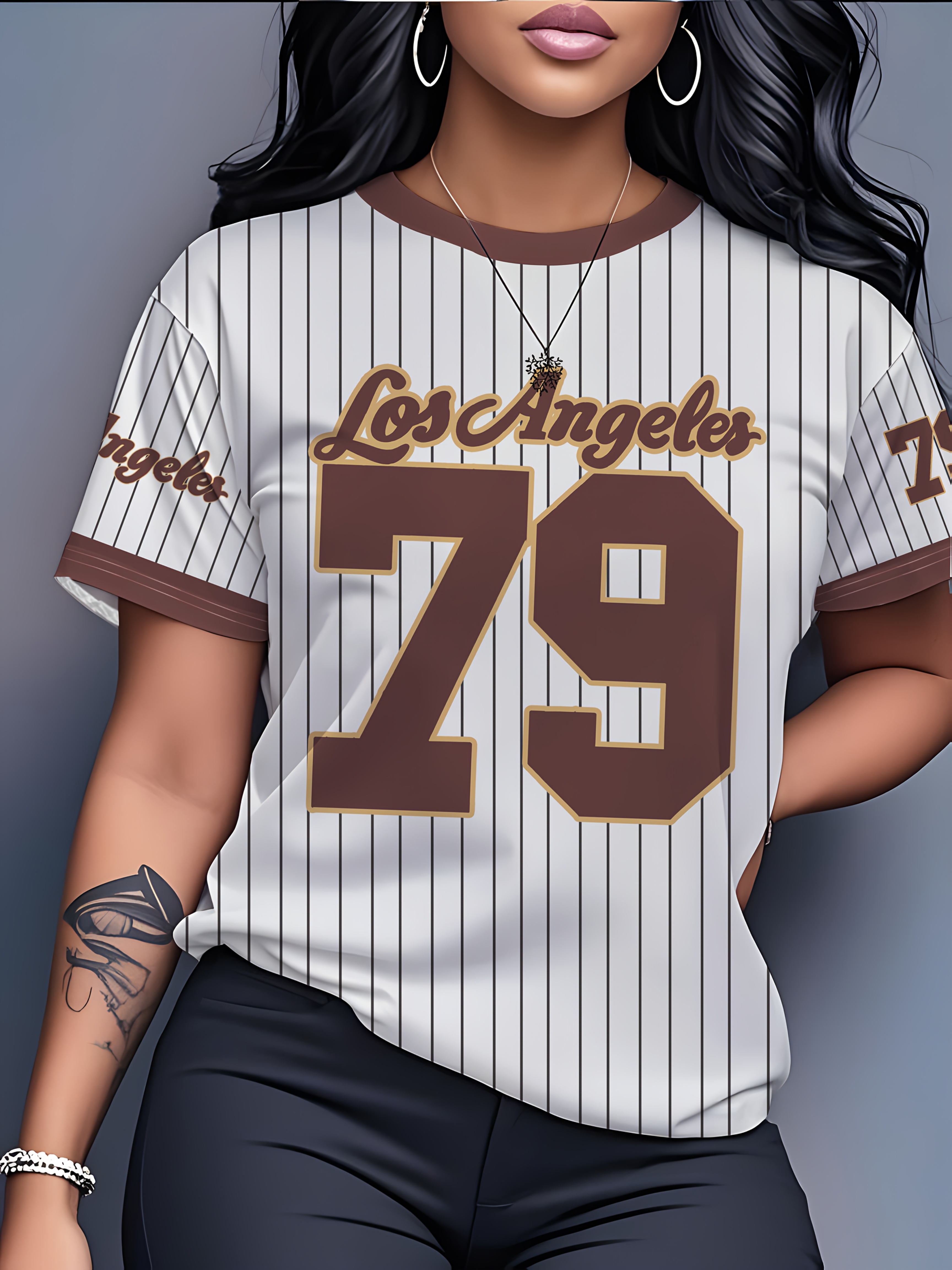 Women'S Los Angeles 79 Soft & Breathable Graphic Tee - Casual Short Sleeve Top with Durable Print, Machine Washable, Perfect for Spring/Summer, XS to XXL, Casual Wear Tee | Sporty Casual Wear | Comfortable Fit