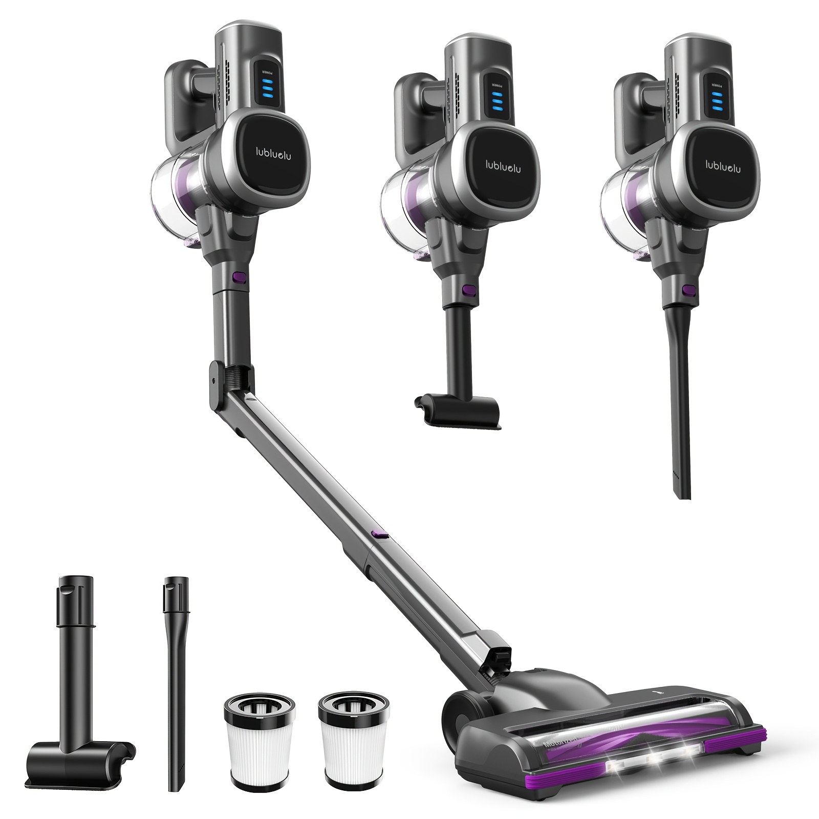 Lubluelu Cordless Vacuum Cleaner, 38000pa Powerful Suction, 70min , Lightweight Stick Vacuum For Pet Hair, Carpet & Hard Floors