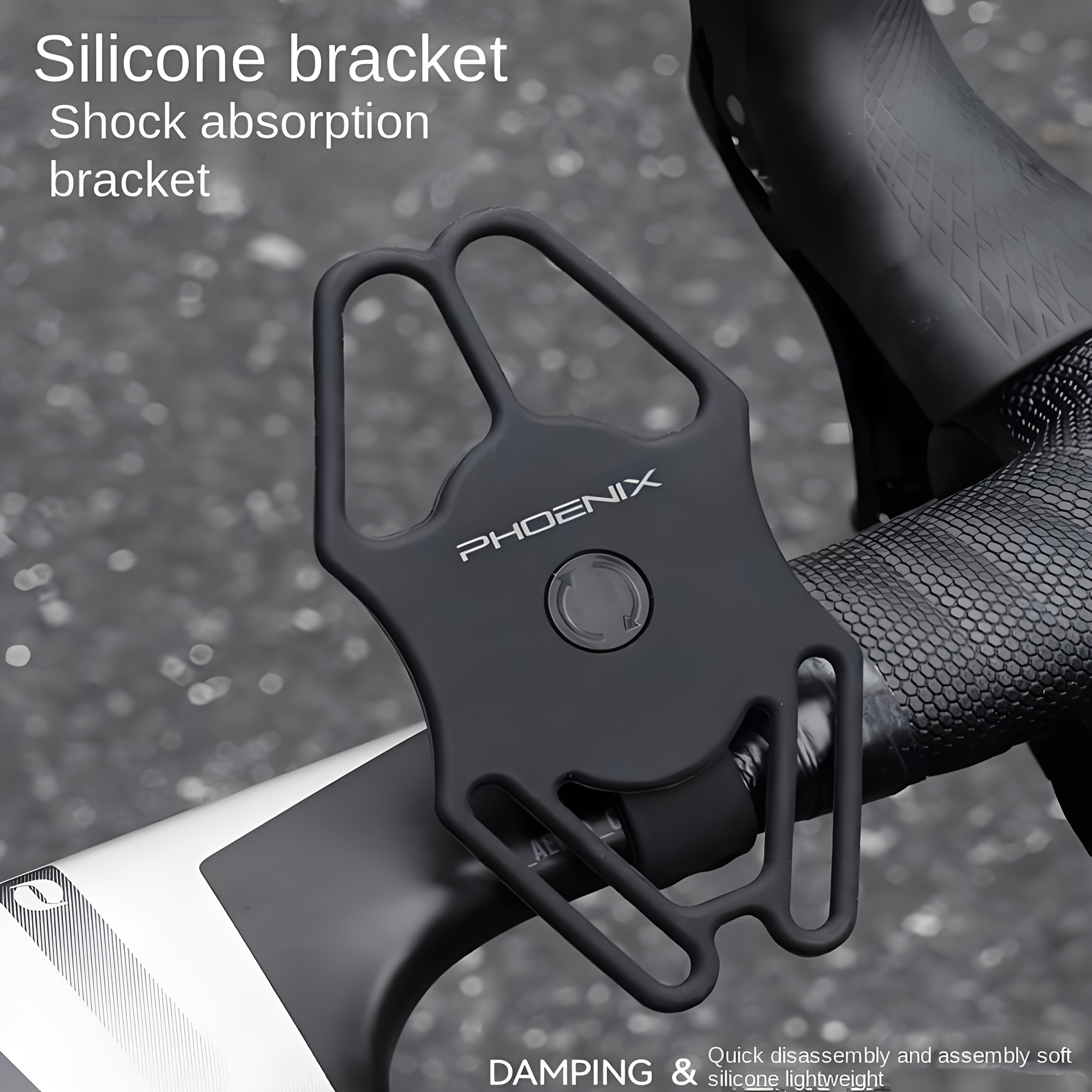 Image of 1pc Phoenix 35g Lightweight Bike Phone Holder 360° Rotation, Outdoor Cycling Gear, Cycling Accessory, , Secure Hold, Flexible Grip, Shockproof Holder, Bike Mount, Phone Grip, Cyclists, Road Cyclists
