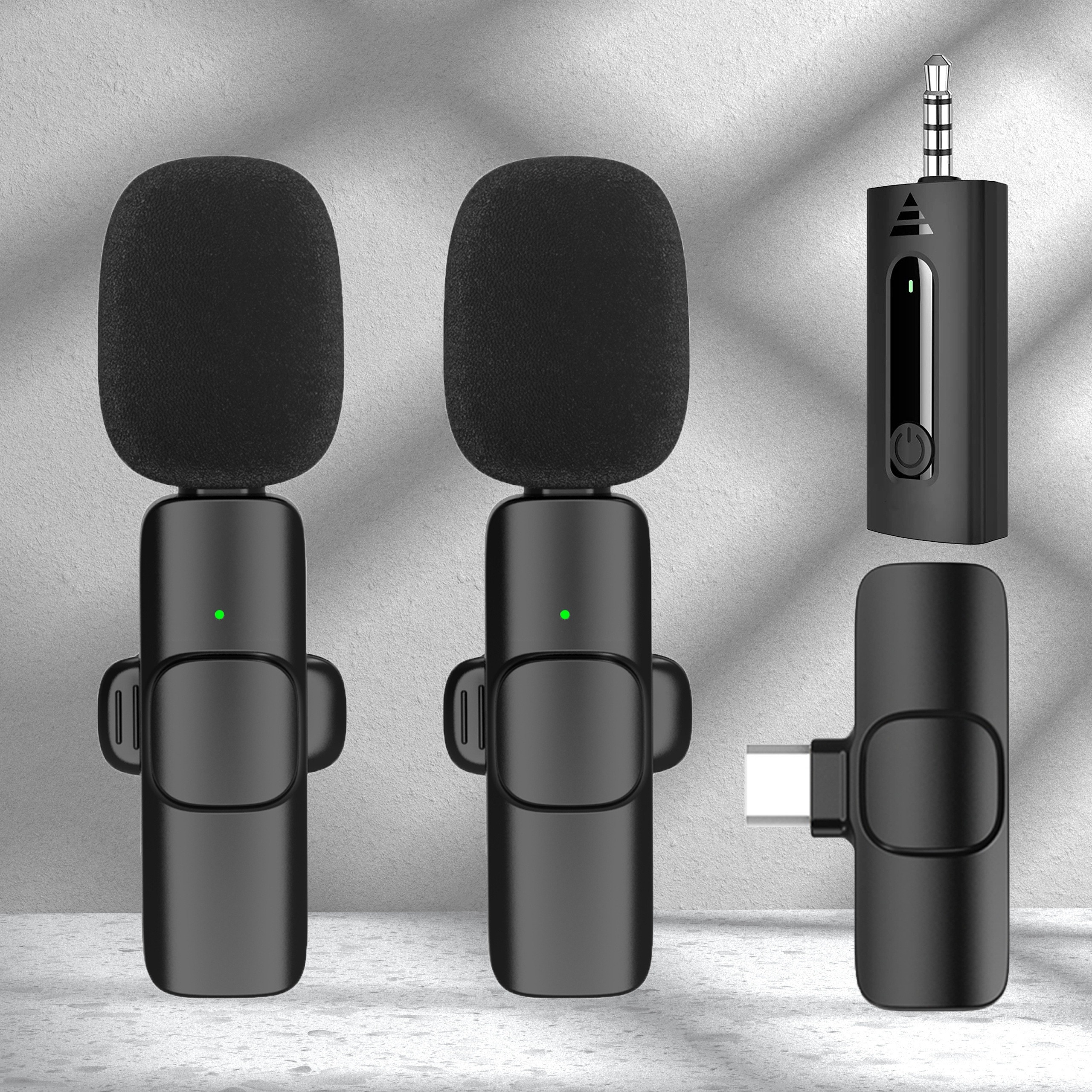 Micrófono Lavalier inalámbrico para Android tipo C, iPhone, iPad, podcast  de grabación de video, mini micrófonos profesionales de solapa de 2.4 G
