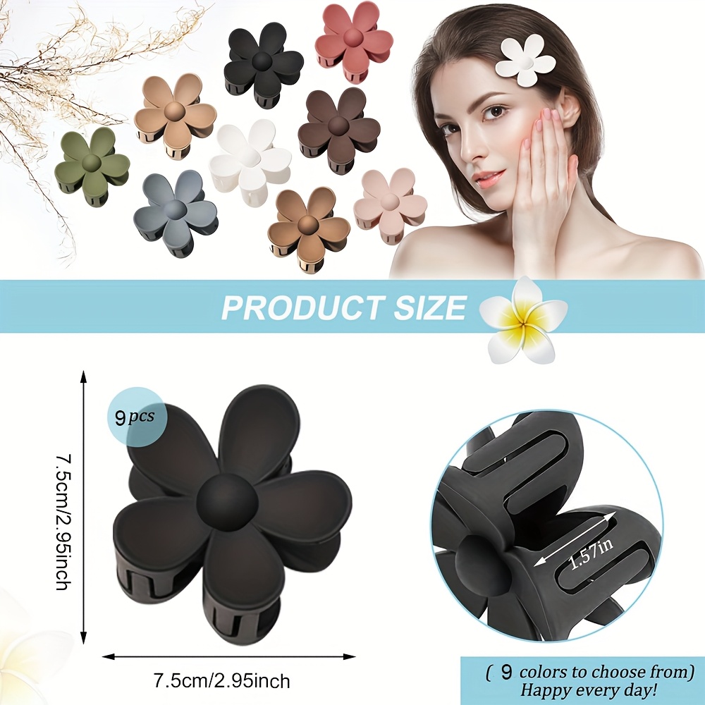 Blumen-Haarspangen Im Set – 6 Farben Für Dickes & Dünnes Haar