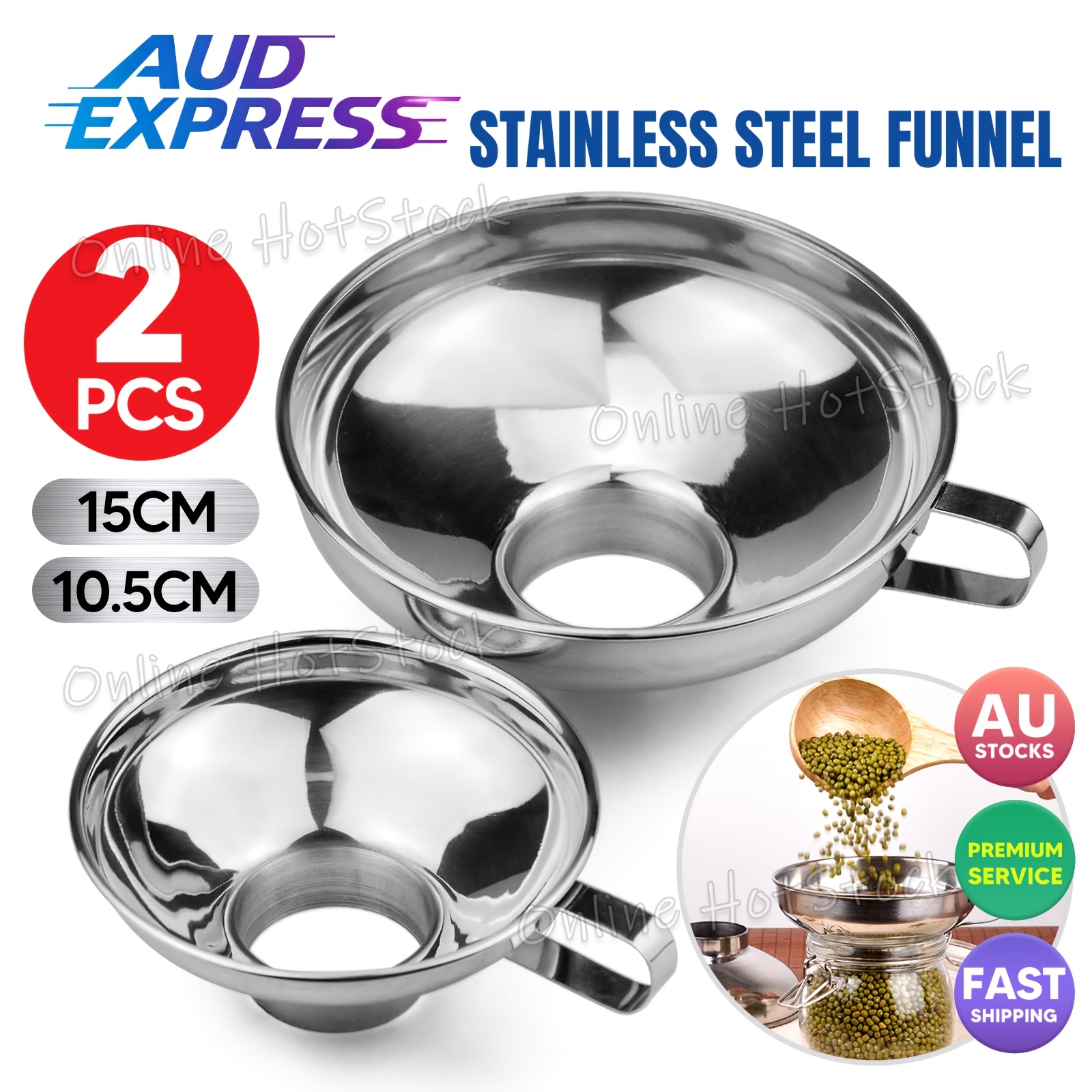 TEMU Stainless Steel Funnel Fill Wide Neck Mouth Filter Tool Kitchen Funnel Onlinehotstock