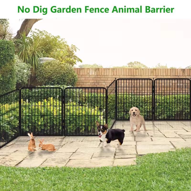 sturdy 40 high fence rust proof garden border for large medium dogs indoor outdoor use with anti rust coating playtime training Product details 5