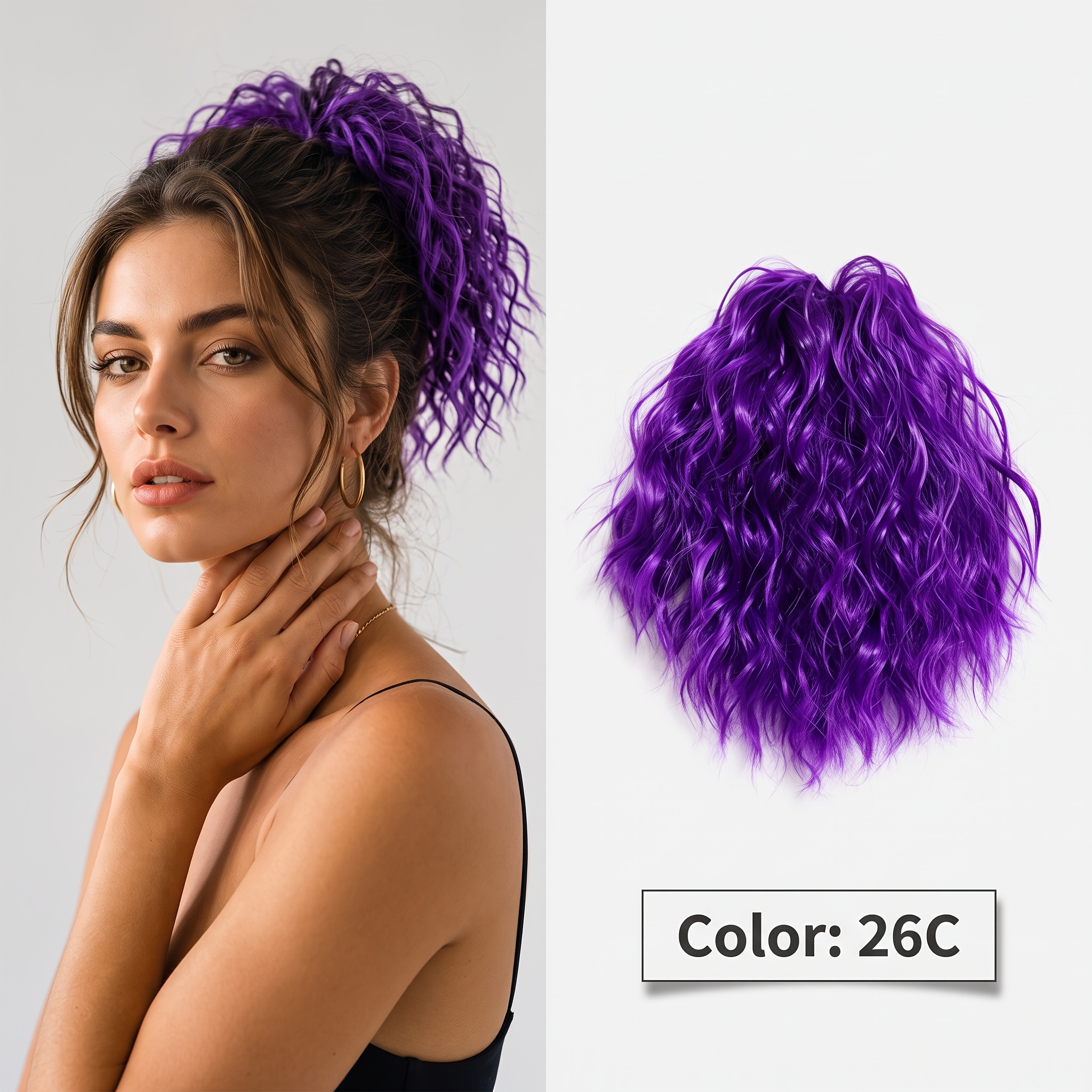TEMU Women's Dopamine Latin Curly Messy Bun Hairpiece, Premium Protein Fiber, High Elasticity & , Realistic For Daily, Travel, Party, Halloween &