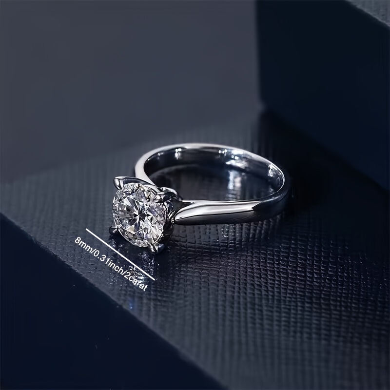 Women's Bridal Wedding Ring Classic Round Zircon Plated Gift