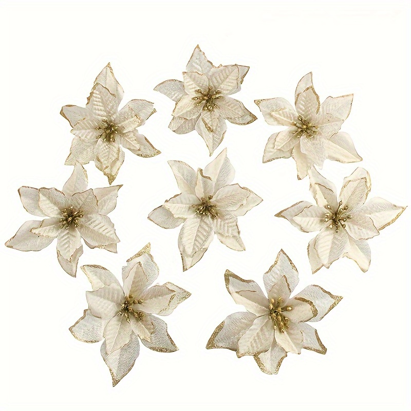TEMU Set di 12 Fiori di Scintillanti - Decorazioni Natalizie per e - Ornamenti per Matrimoni e Capodanno - Adatti per Decorazioni Interne ed Esterne