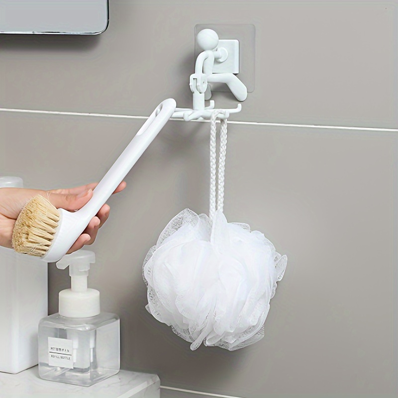 Ganchos giratorios de mandíbulas para uso plástico, montaje en pared  instalación, fuerte adhesivo, estante de almacenamiento