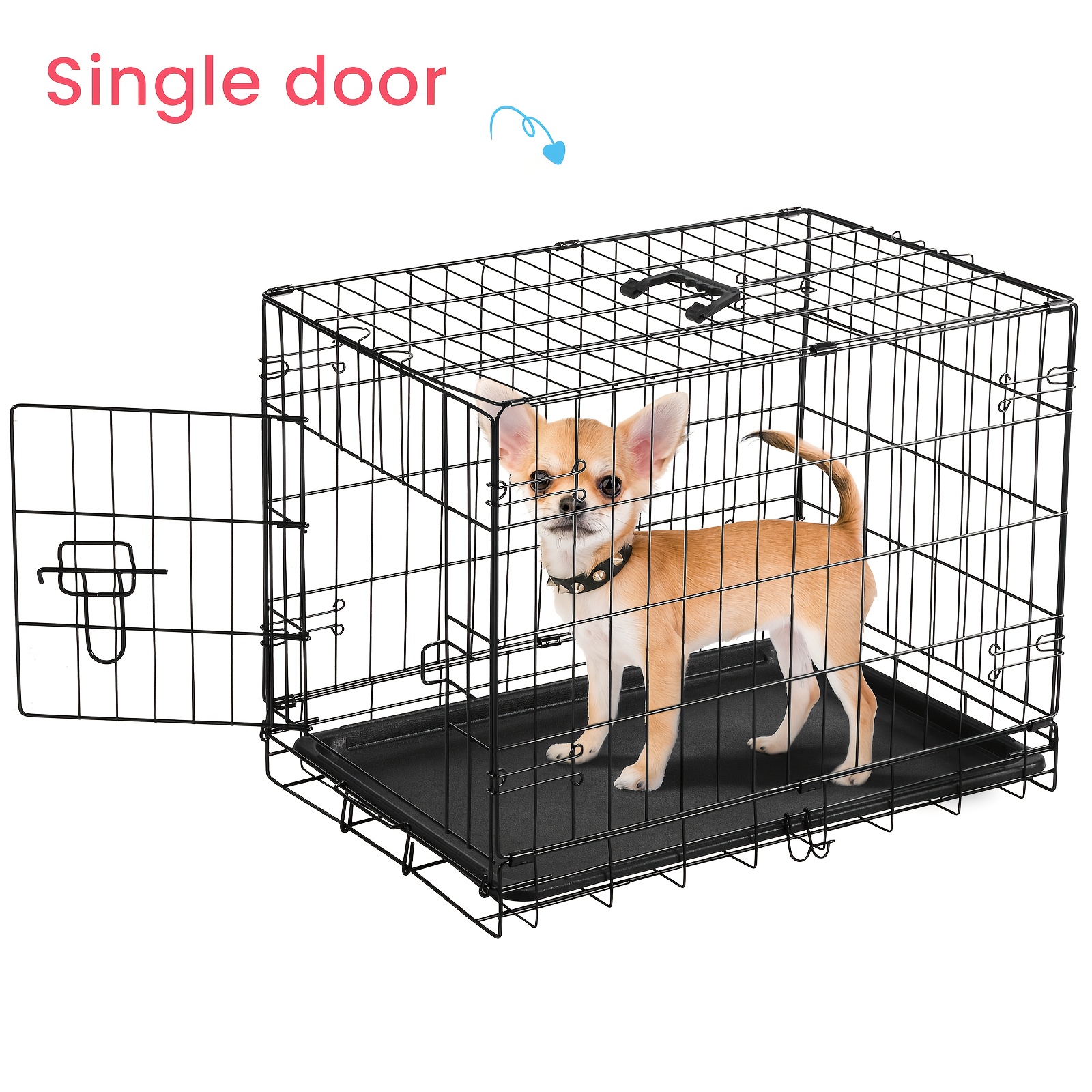 dog crate, 30 inch small double door dog cage with divider panel