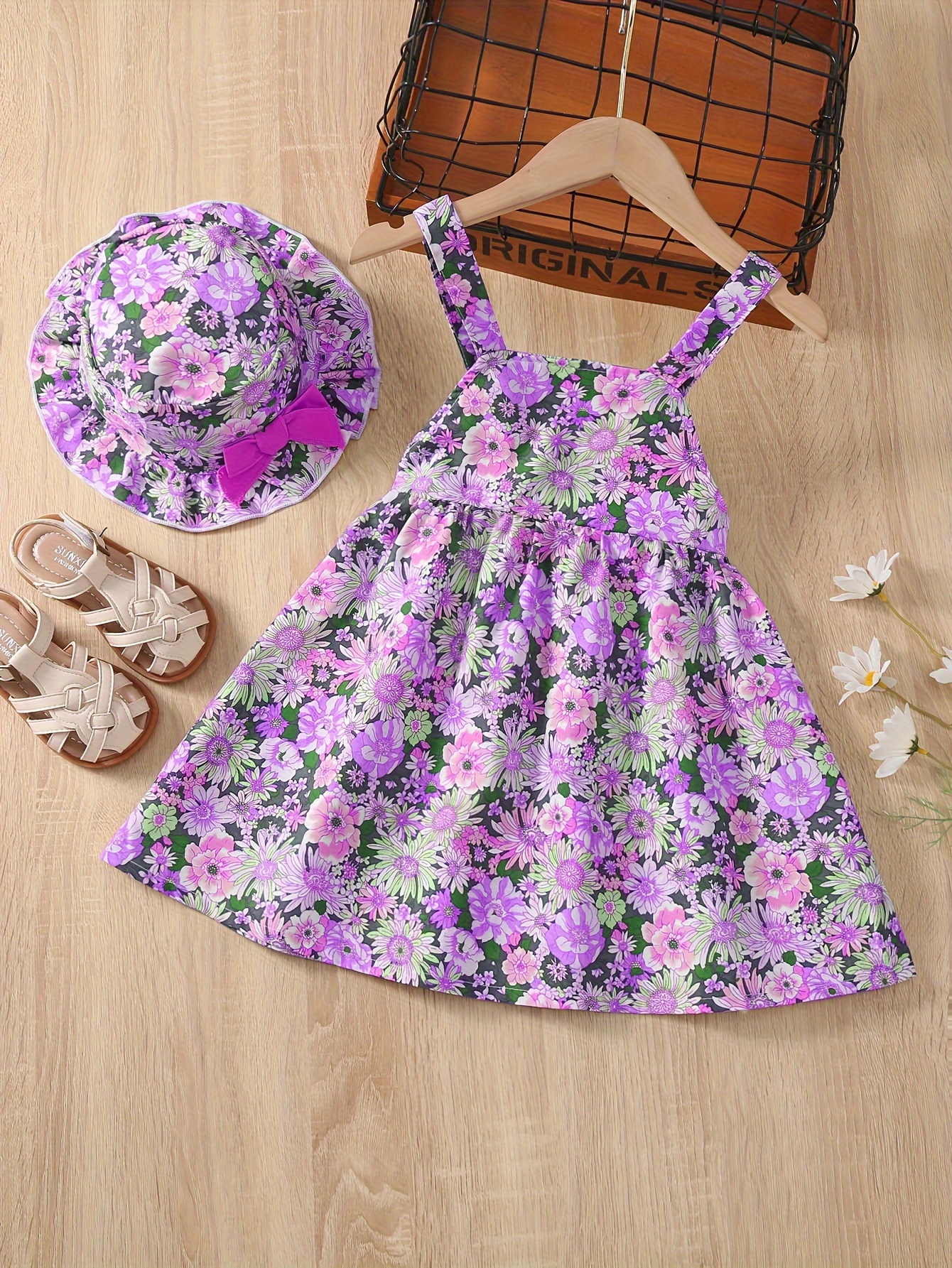 On sale Toddler Purple Dress & Hat Set