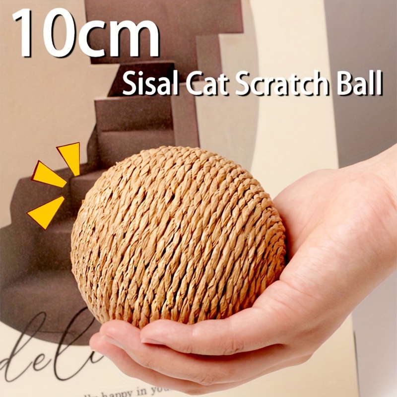 

Balle à Gratter Interactif en Sisal pour Chat - 4" , Jouet Émetteur de pour Plaisir et Exercice , Idéal pour Races