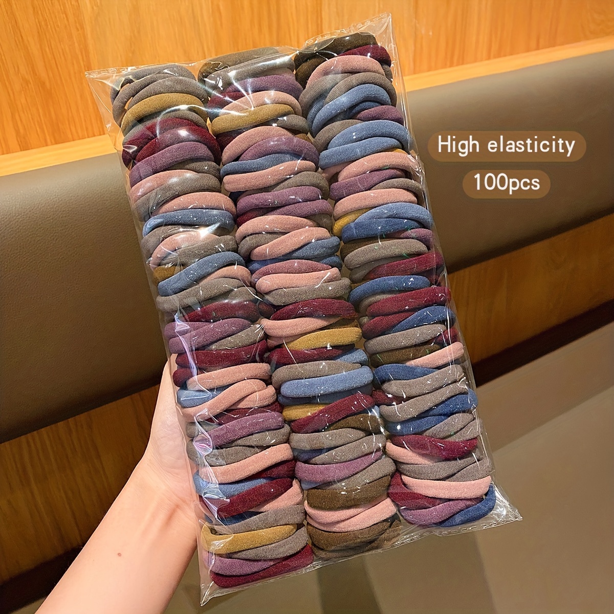 TEMU 100pcs High Elasticity Hair Ties - Durable, Stretchy Ponytail Holders ,