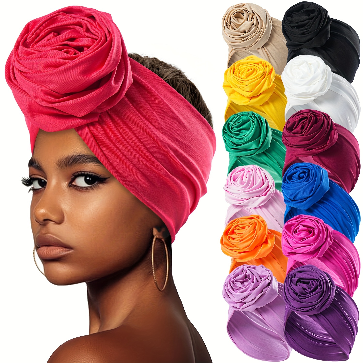 

Solid Color Elastic Flower Decorative Head Band For Women Daily Wear Hair Accessories Soft Comfortable Sweat Absorbent Headband