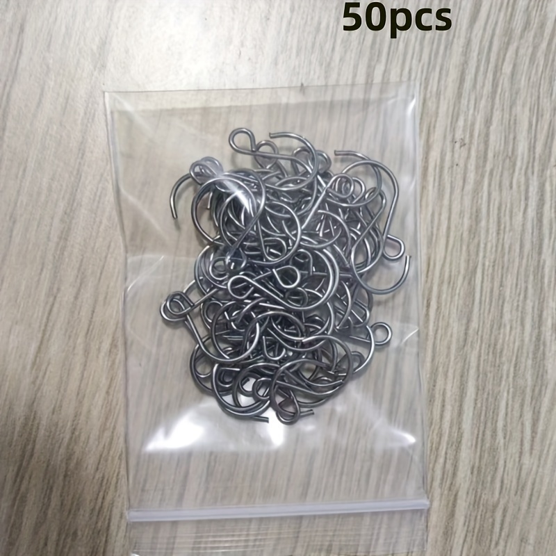 E-shop 50 Stück S-förmige Edelstahlhaken für Ornamente - Multifunktionale Metallhängezubehör für DIY-Wanddekoration, Kristall-Windspiele, Möbel,