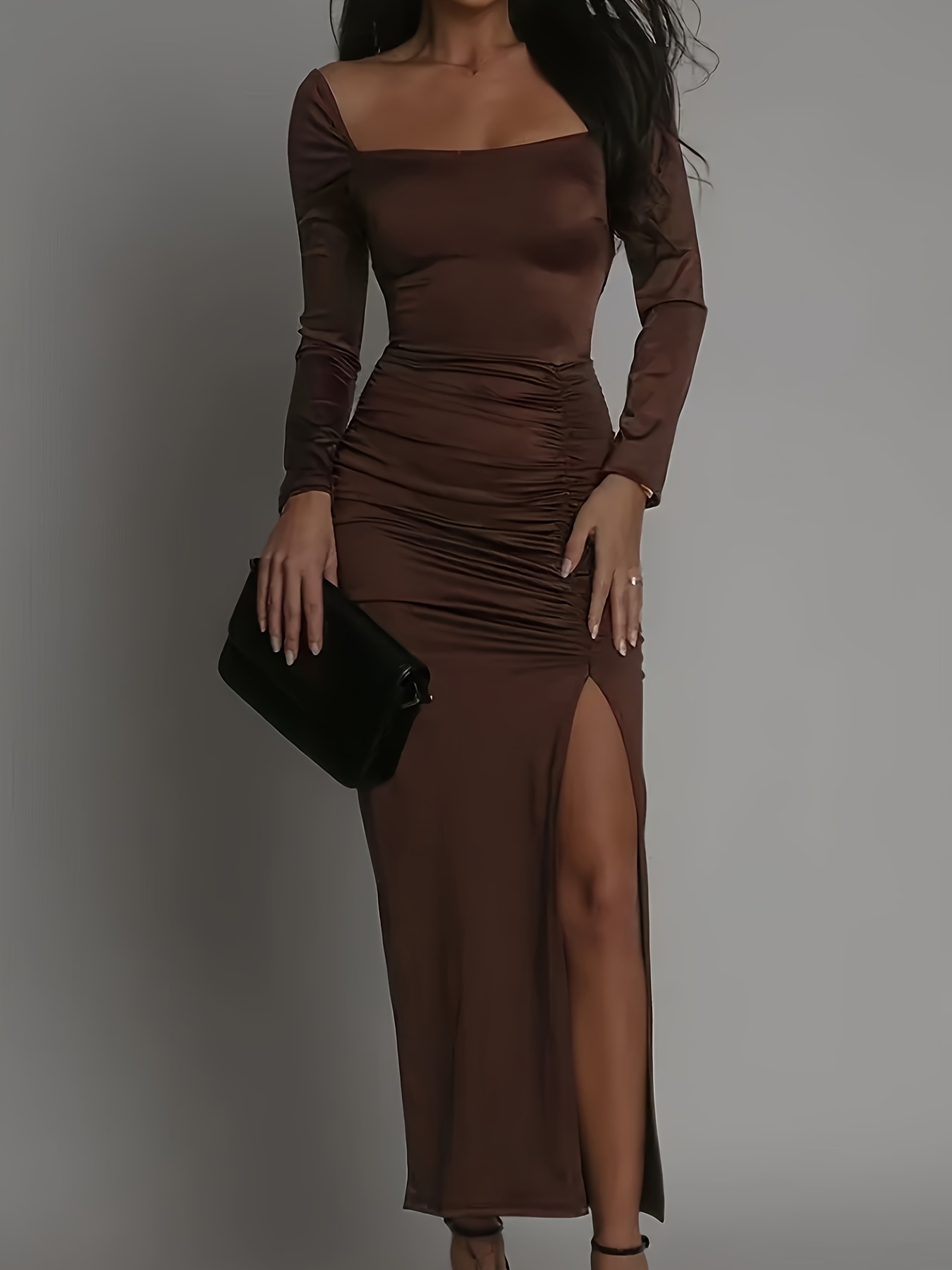 formal brown dress sold on Temu United States