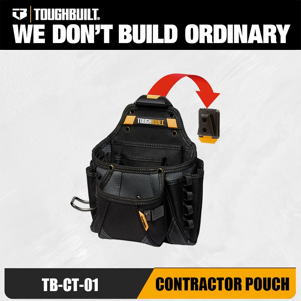 

Tb-ct-01 Professional Pouch - , Multi-pocket Tool Organizer With Belt Clip & , Black, Tool Organizer