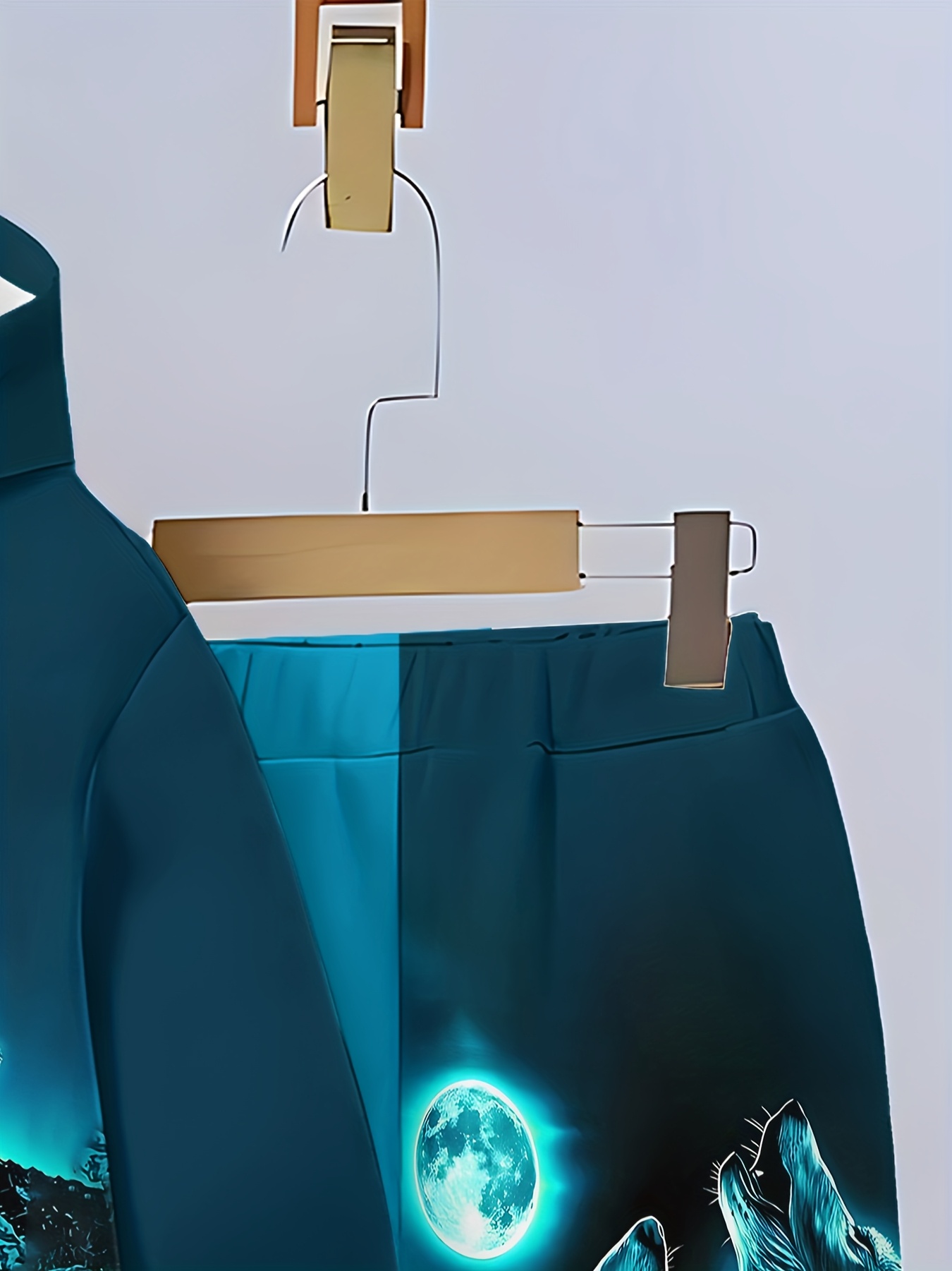 6-delige Wolf Serie 3D Print Lange Mouw Hooded Sweatshirt Set voor Jongens