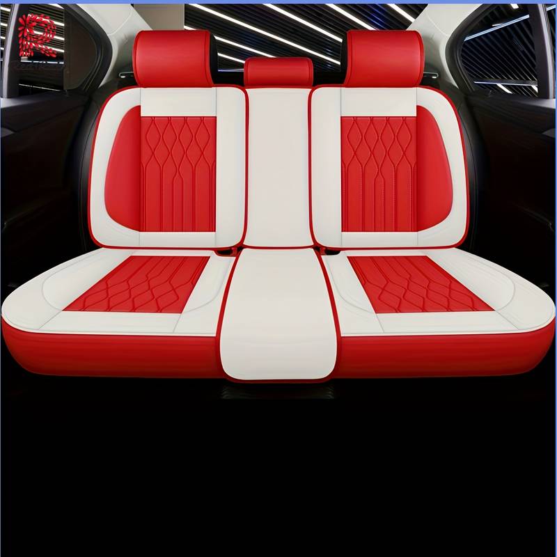 Housses De Siège Avant Voiture - Motif Fleurs De Cerisier Rouges - Lot De 2 - Respirantes Et Universelles