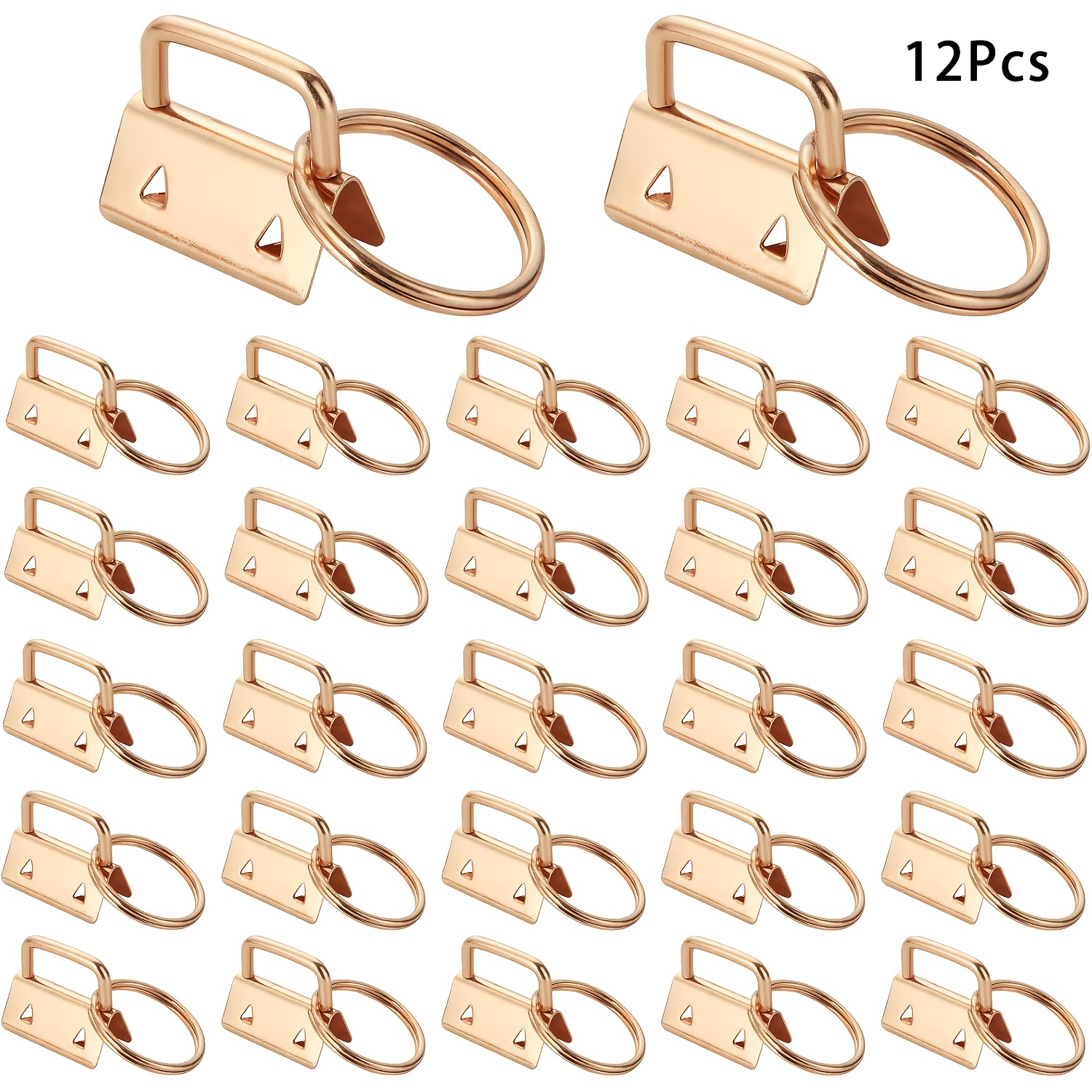 E-shop 12-teiliges 1-Zoll Schlüsselanhänger-Zubehör Set in | Schlüsselanhänger-Zubehör mit Schlüsselring | Schlüsselanhänger-Zubehör mit -Clip | Für