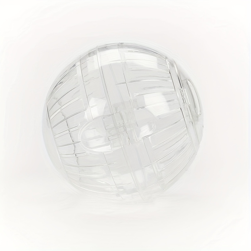 TEMU 1pc Set Crystal Exercise Ball For Pet Hamsters And Gerbils - Transparent And Pink Durable Plastic Exercise Ball With Ventilation Holes,