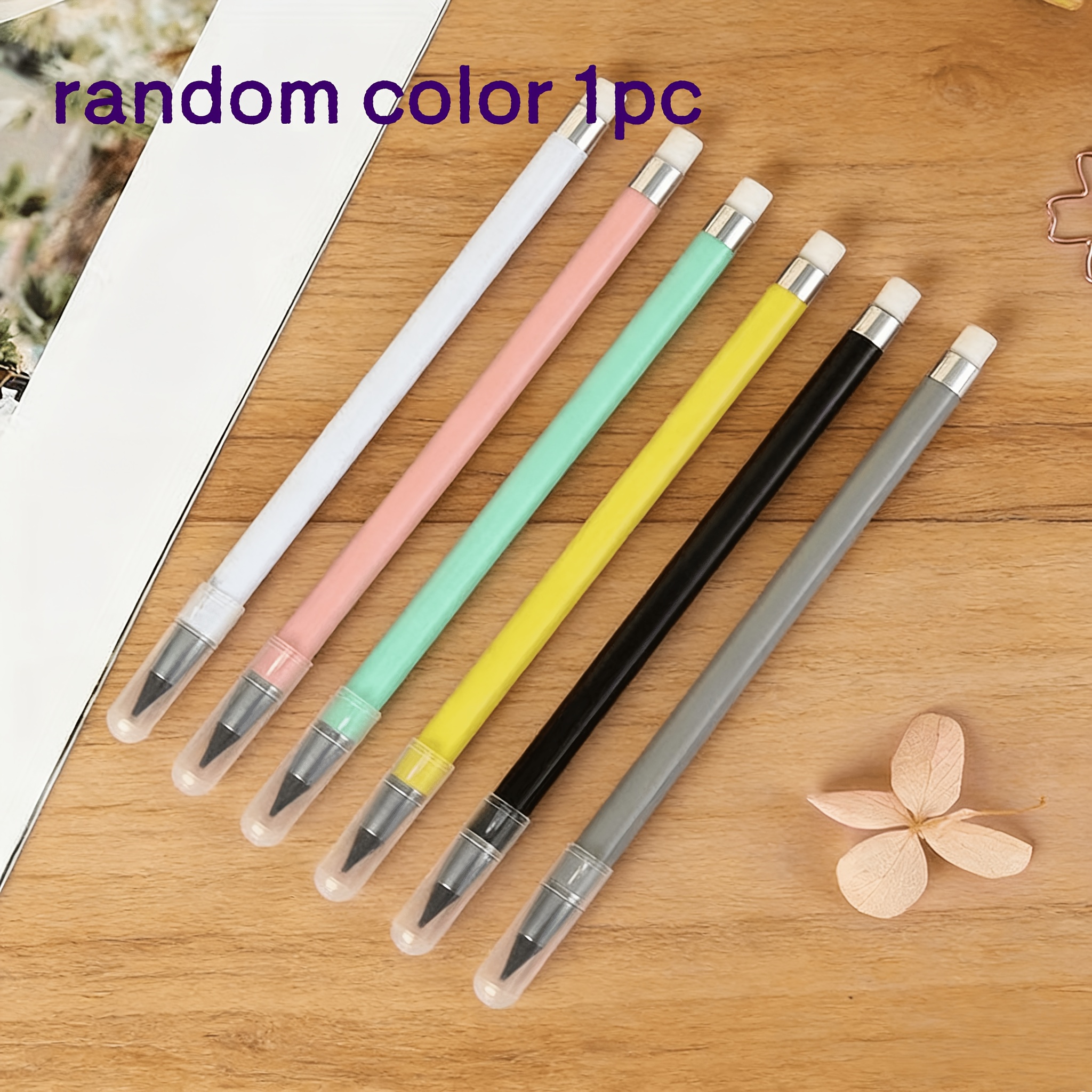 6-pack/1pc Random Color Magic No-sharpening Pencil - School Drawing Supplies - Birthday Gift - Christmas Gift - Student Reward - Replaceable Lead Pencil - Gift Present Eternal Pencil