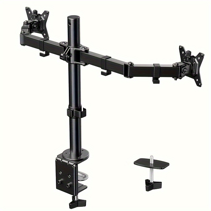 

Perlesmith Black Dual Arm Monitor Holder For 13 To 32 Displays Up To 17.6lbs Weight For Arm Dual Arm Monitor Holder Tilt, 90 Degree And