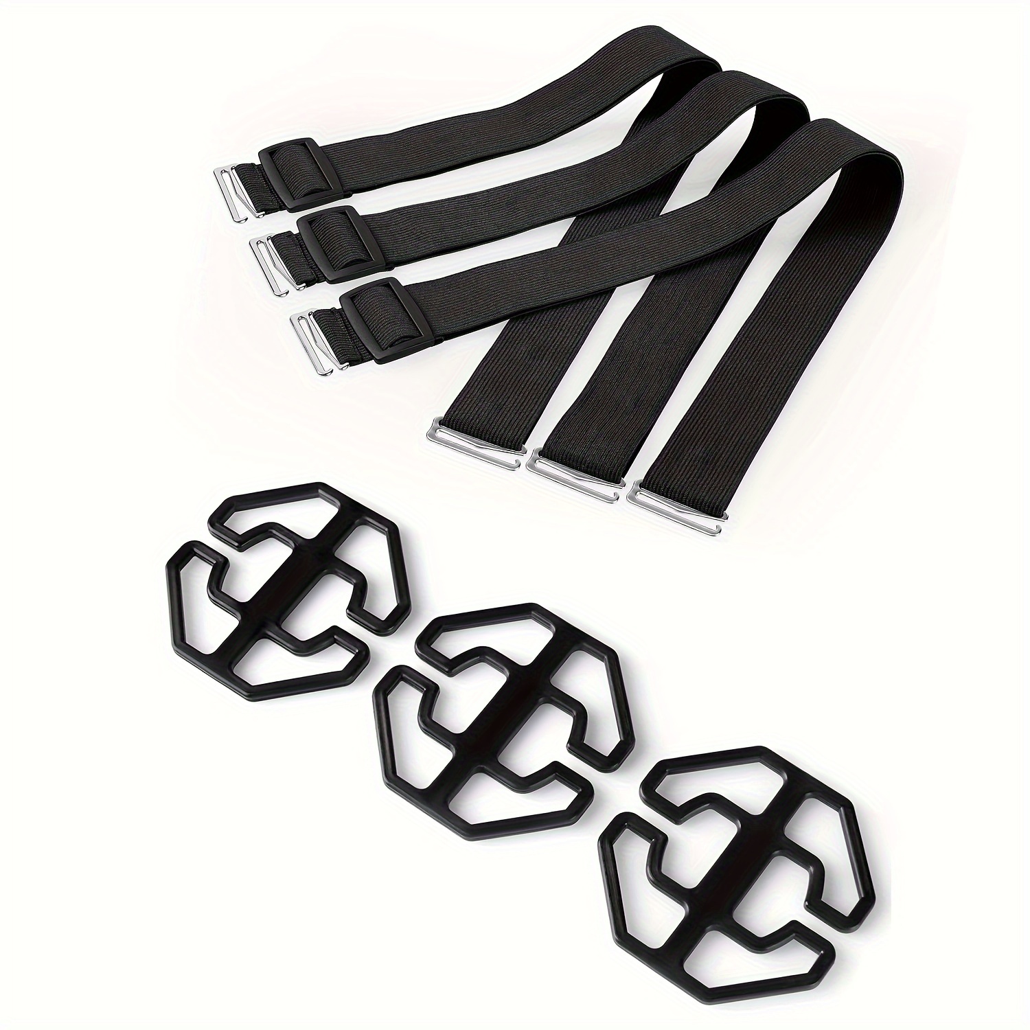 TEMU 6pcs/set Pack Adjustable Elastic Straps, Non-slip Buckles For Recliner Slipcover, Recliner Chair Cover Recliner Loveseat Cover 3 Seater Recliner