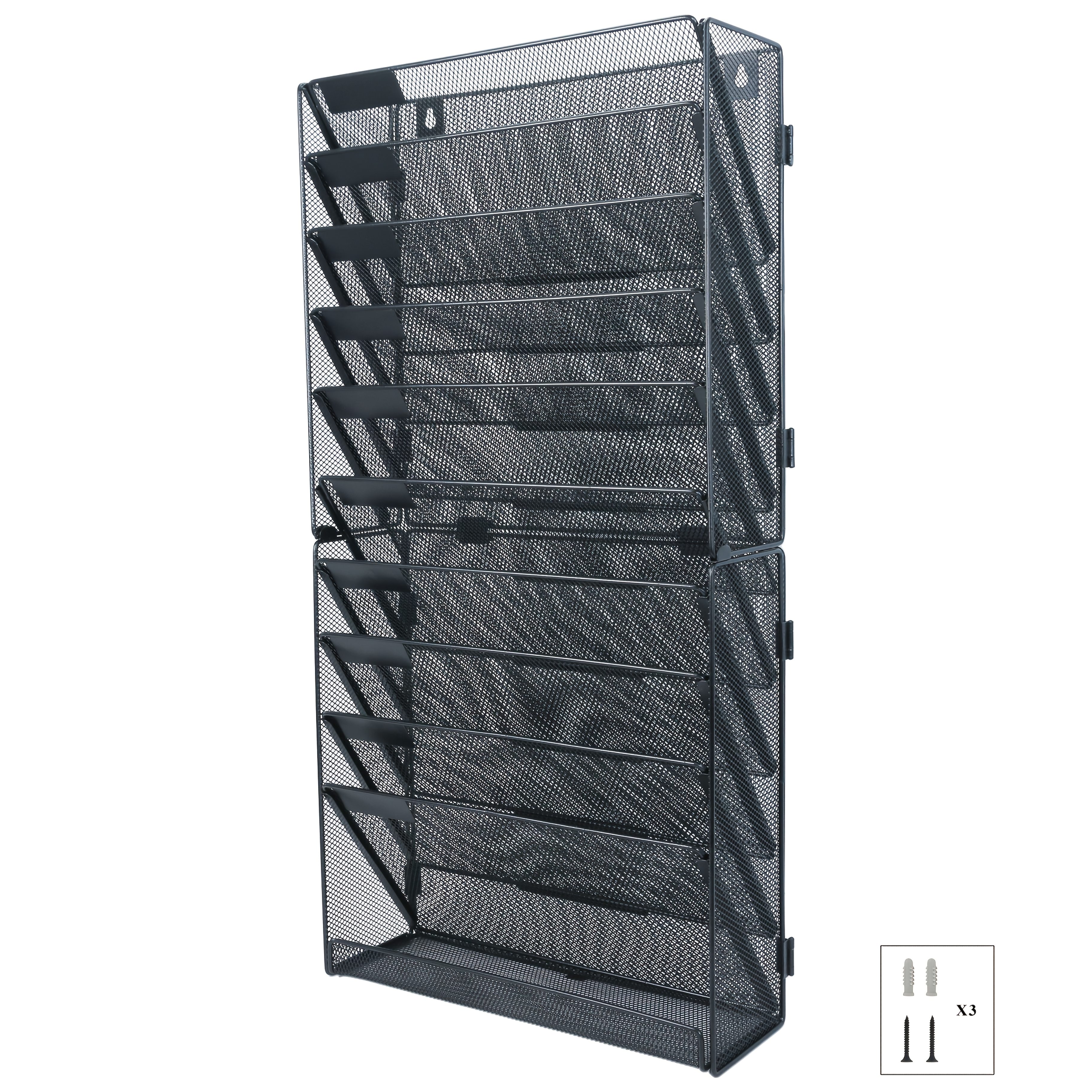 item picture 10 1 tier metal mesh file organizer wall mountable suitable for office  