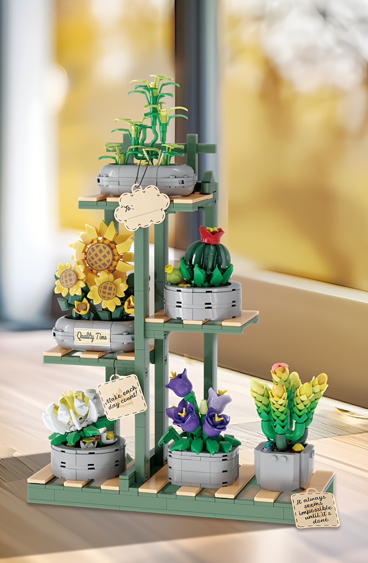 873pcs succulent garden building blocks set 6 in 1 diy - Temu