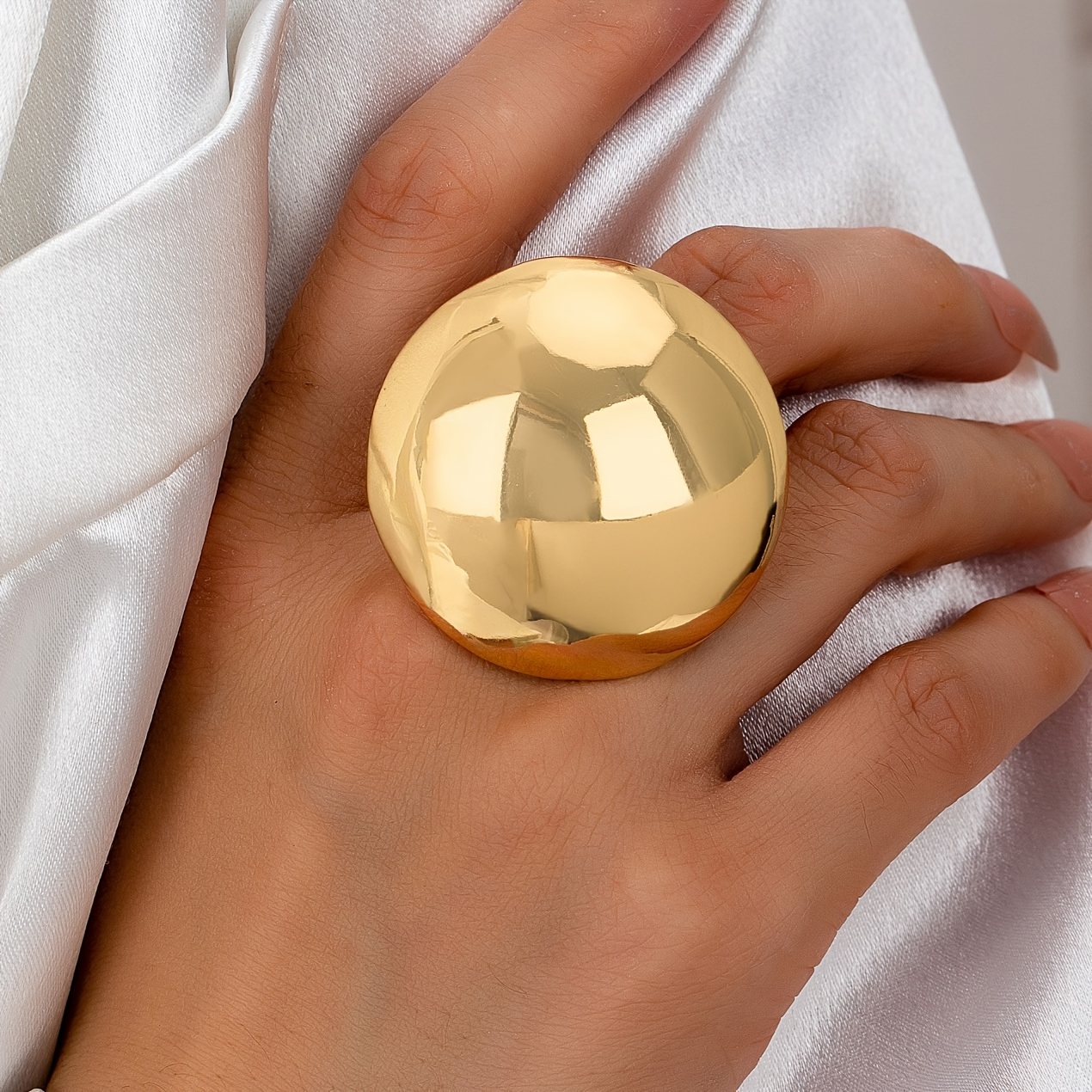 

-chic Adjustable Ring - Large, Hip Hop Punk Style For & Vacation Wear