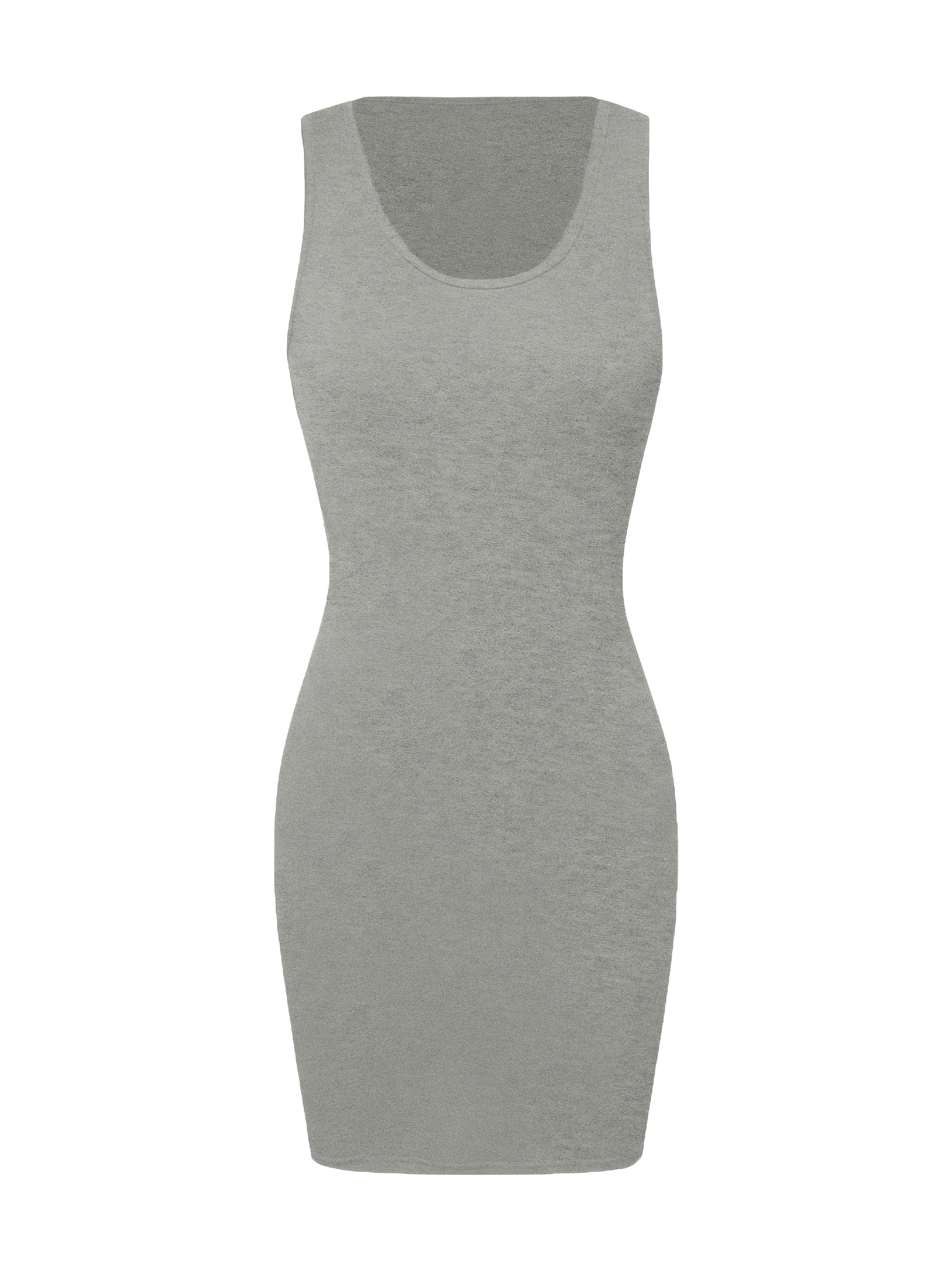 Women's Sleeveless Round Neck Mini Dress - Solid Color Stretchy, Machine Washable, All-Season Versatile Casual to Formal Wear, Dress Mini, Construction