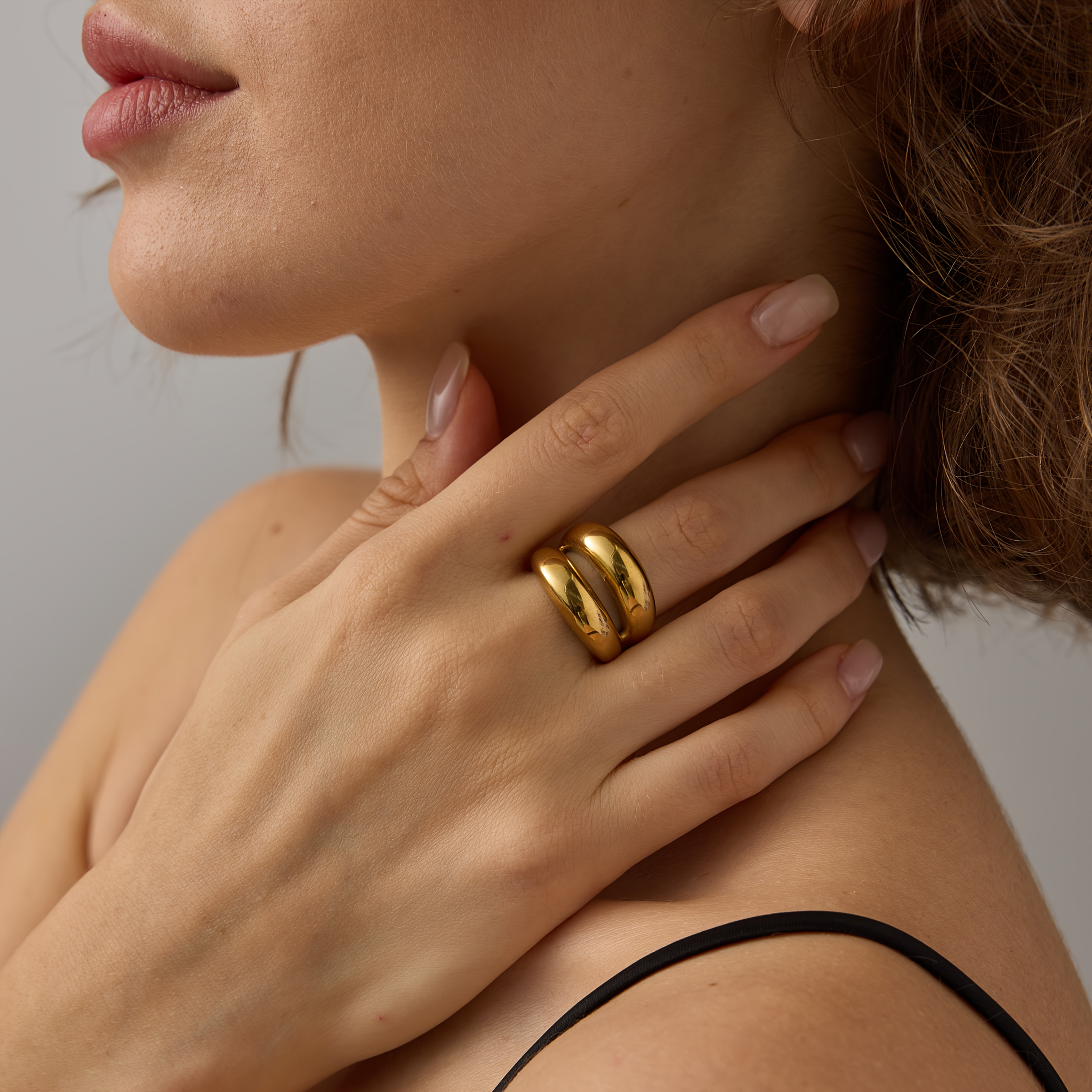 Back to School Vintage Style Stainless Steel Double Layer Ring, Unisex