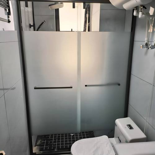 white frosted glass film pvc privacy window sticker strong opaque transparent contemporary style for shower room glass door safety and