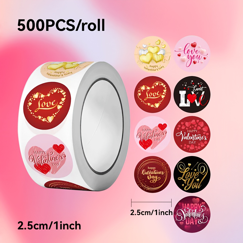 

500pcs Valentine's Day Heart Stickers, Romantic Gifts For Valentine's Day, Love I Love You