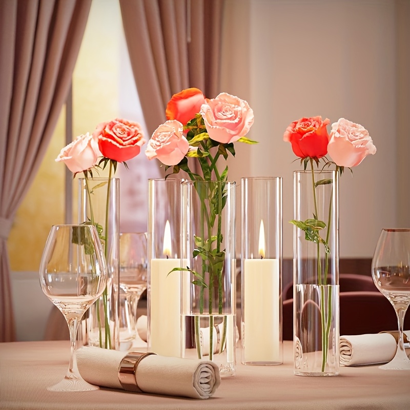 12er set glaszylinder vasen hochzeiten