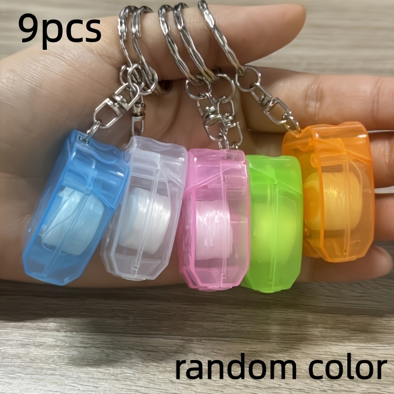 TEMU Gift For Her/him 9pcs Portable Teeth Shaped Decorative Keychain, Random Color, Multiple Colors From, Suitable For Cleaning, Use When Going Out