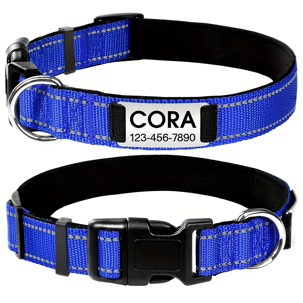 Dog collars with name plates best sale slide on