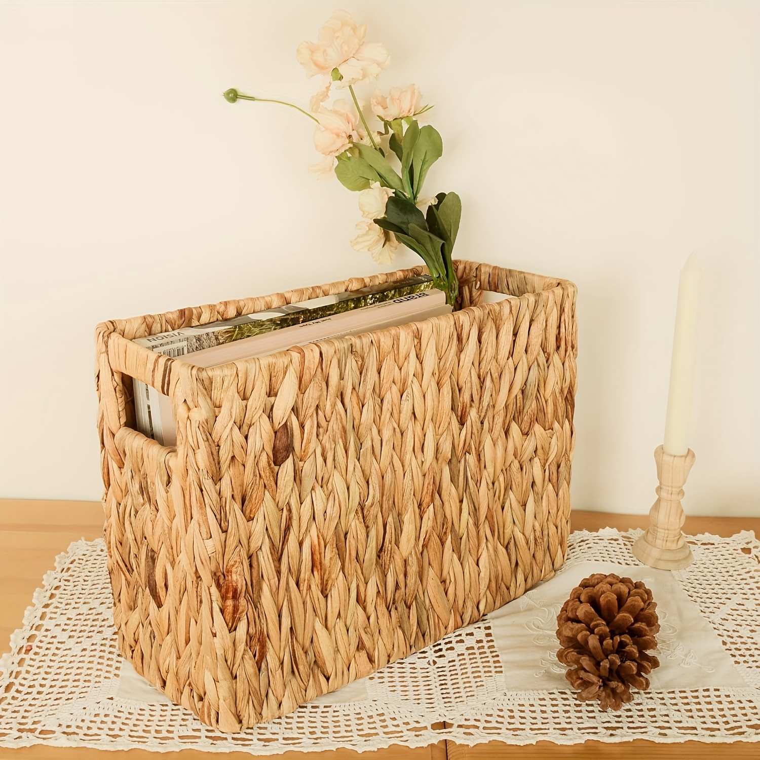 1pc Wicker Baskets For Organizing, Shelf Baskets