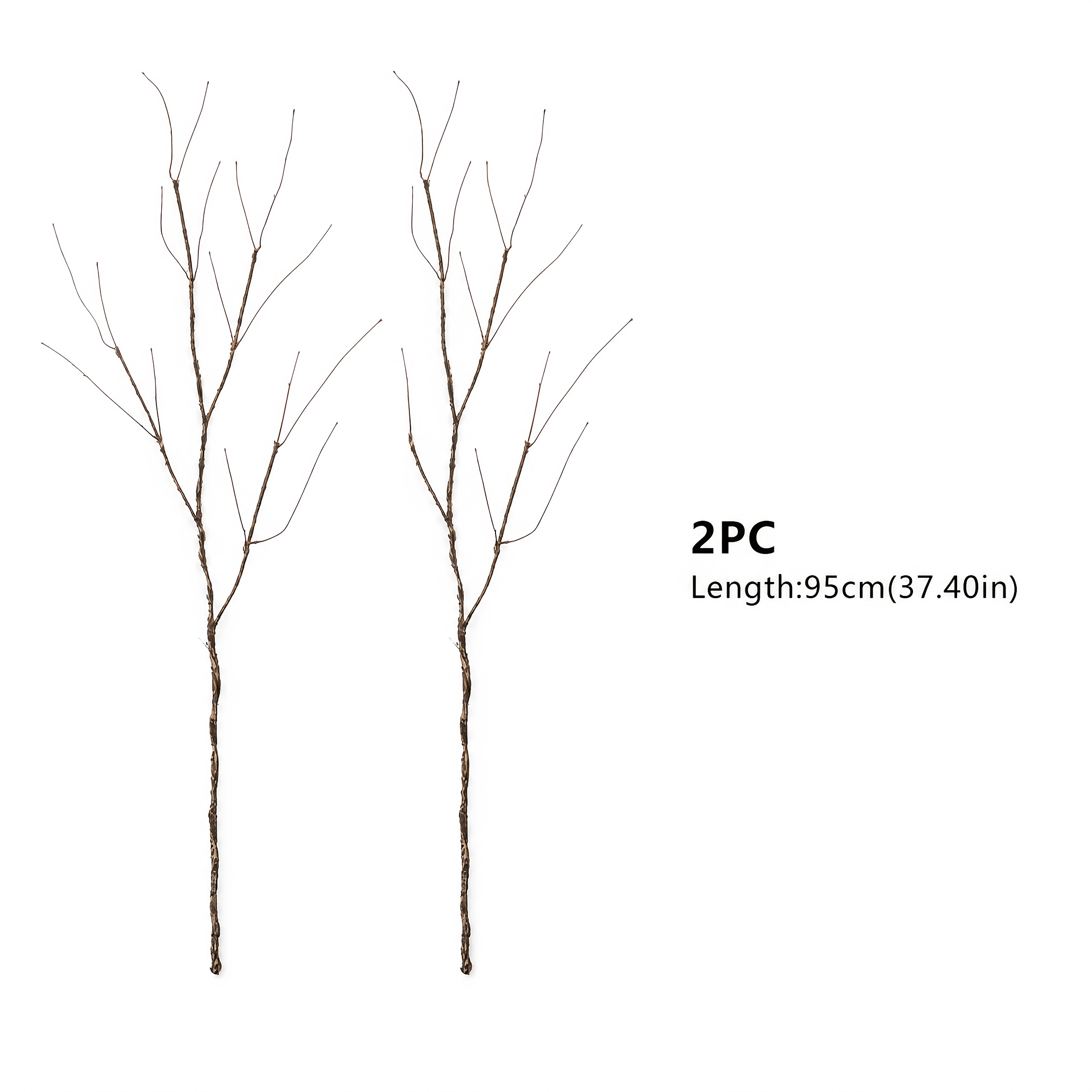TEMU Set rami secchi artificiali e viti, lunghezza singola 95 cm/37.40 pollici, forma naturale a , texture realistica di legno . Design pieghevole,