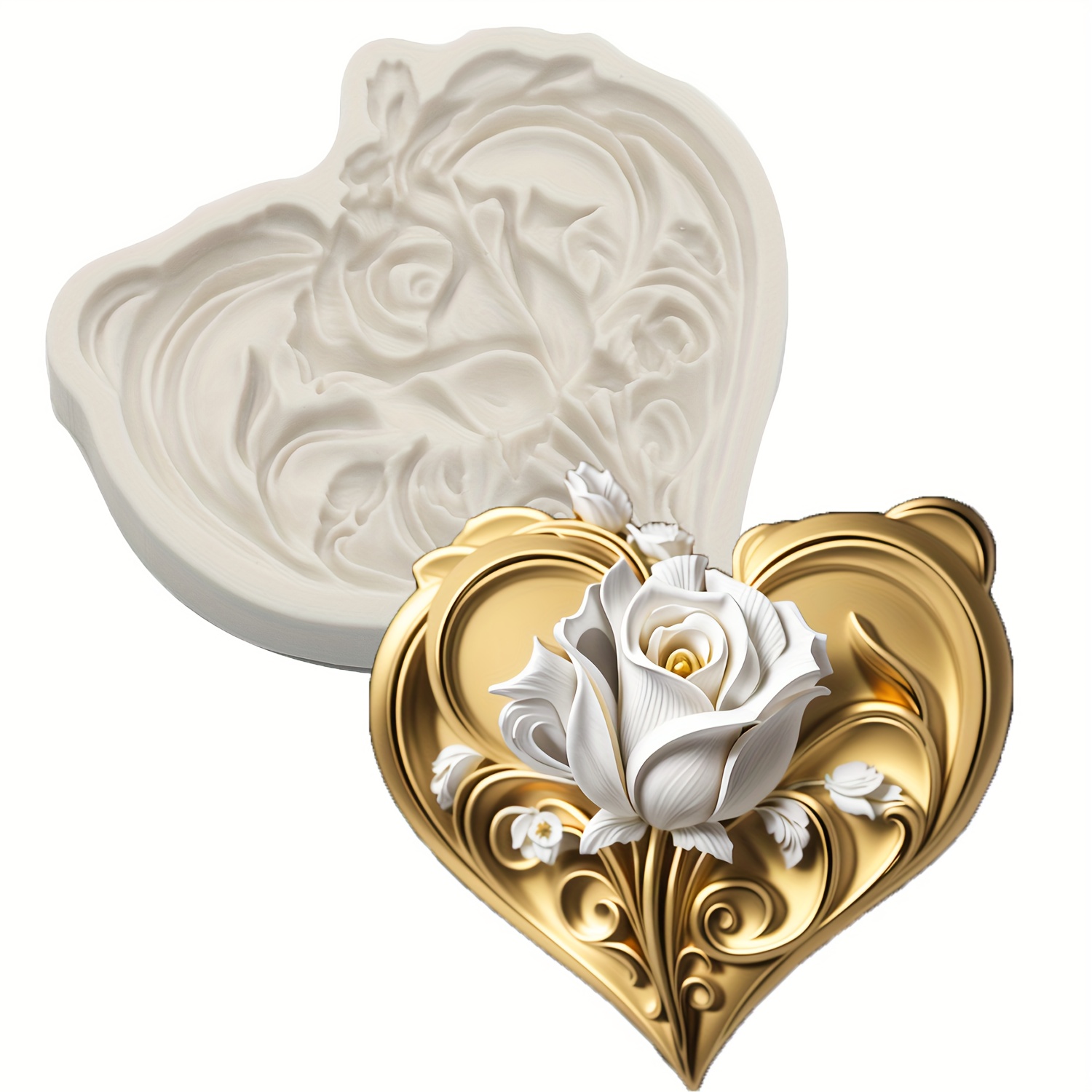 Rose Silicone Mold Flower Clay Epoxy Resin Accessories Silicone Mold Fondant Cake Chocolate Mold