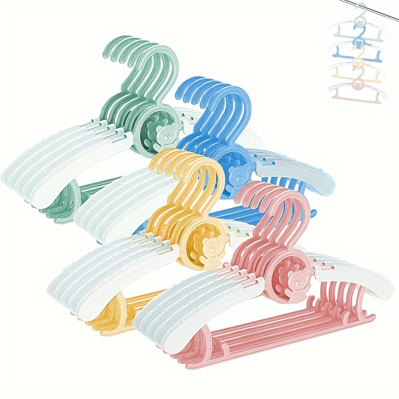 

20pcs Cintres Rétractables Mignons - , Antidérapant & Coupe-Vent pour de Rangement à - pour , de Bain, & -Robe - Bleu/Jaune/Vert, Organisateur de Vêtements