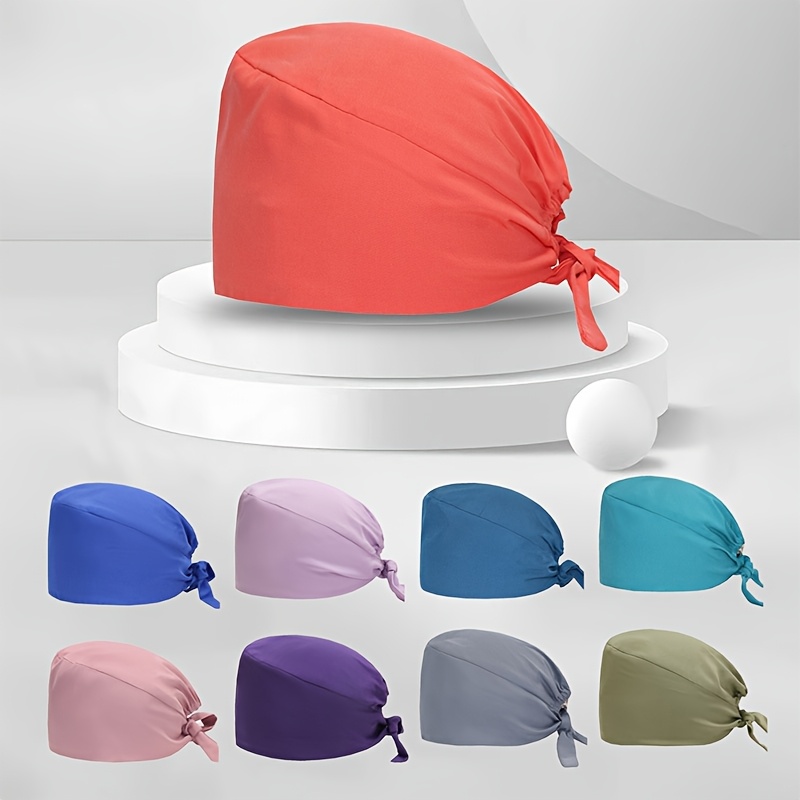 

Adjustable Scrub Cap For Long Hair - Breathable, Hat In Multiple Colors, Machine Washable, Polyester Blend, Vintage Style With Tie-back Closure - Ideal For All