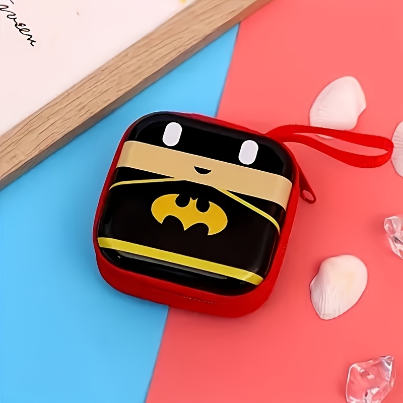 TEMU Portamonete a tema WB Warner Bros. Superman Kal-El e Bruce per cuffie, borsa portatile con cerniera, adatta per viaggi e da regalare agli per