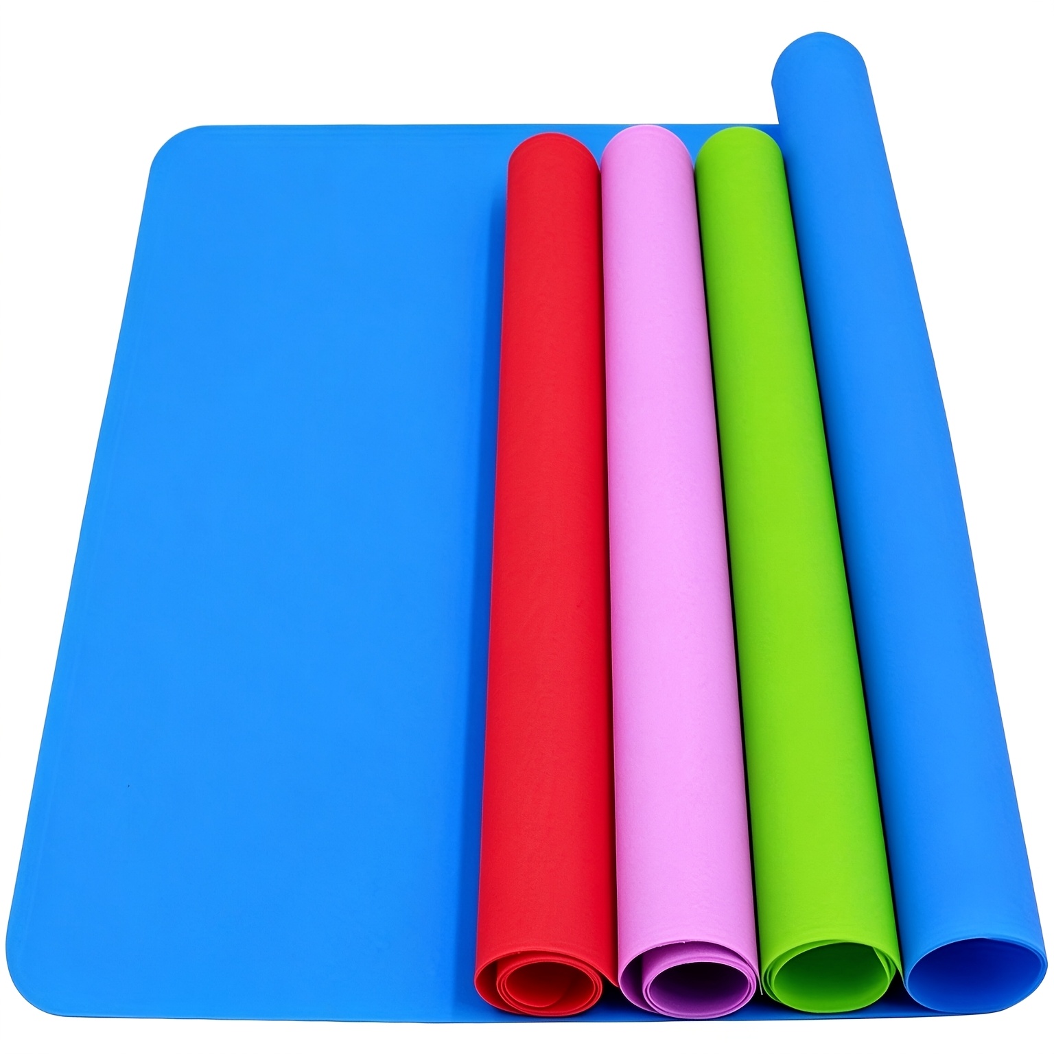 Image of 4pcs/pack Silicone Mats For Crafts, Silicone Sheet For Crafts Resin Jewelry Casting Mat Pad, Waterproof Nonstick Heat-resistant, Blue, Red, Purple, Green (15.7'' X 11.8'' & 11.6'' X 8.3'')