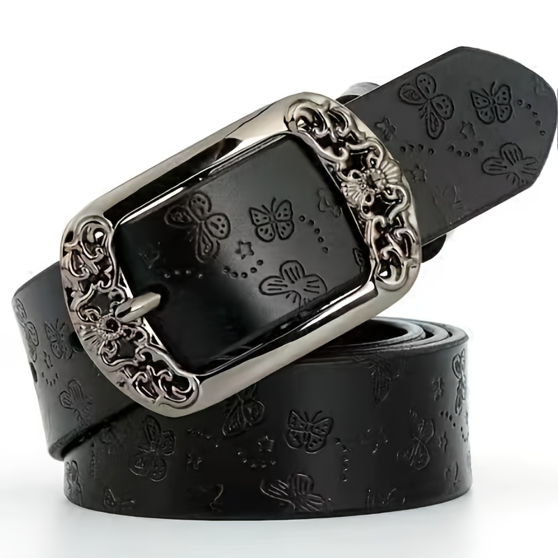 Stylish Casual Belt with Retro Buckle Wide Strap