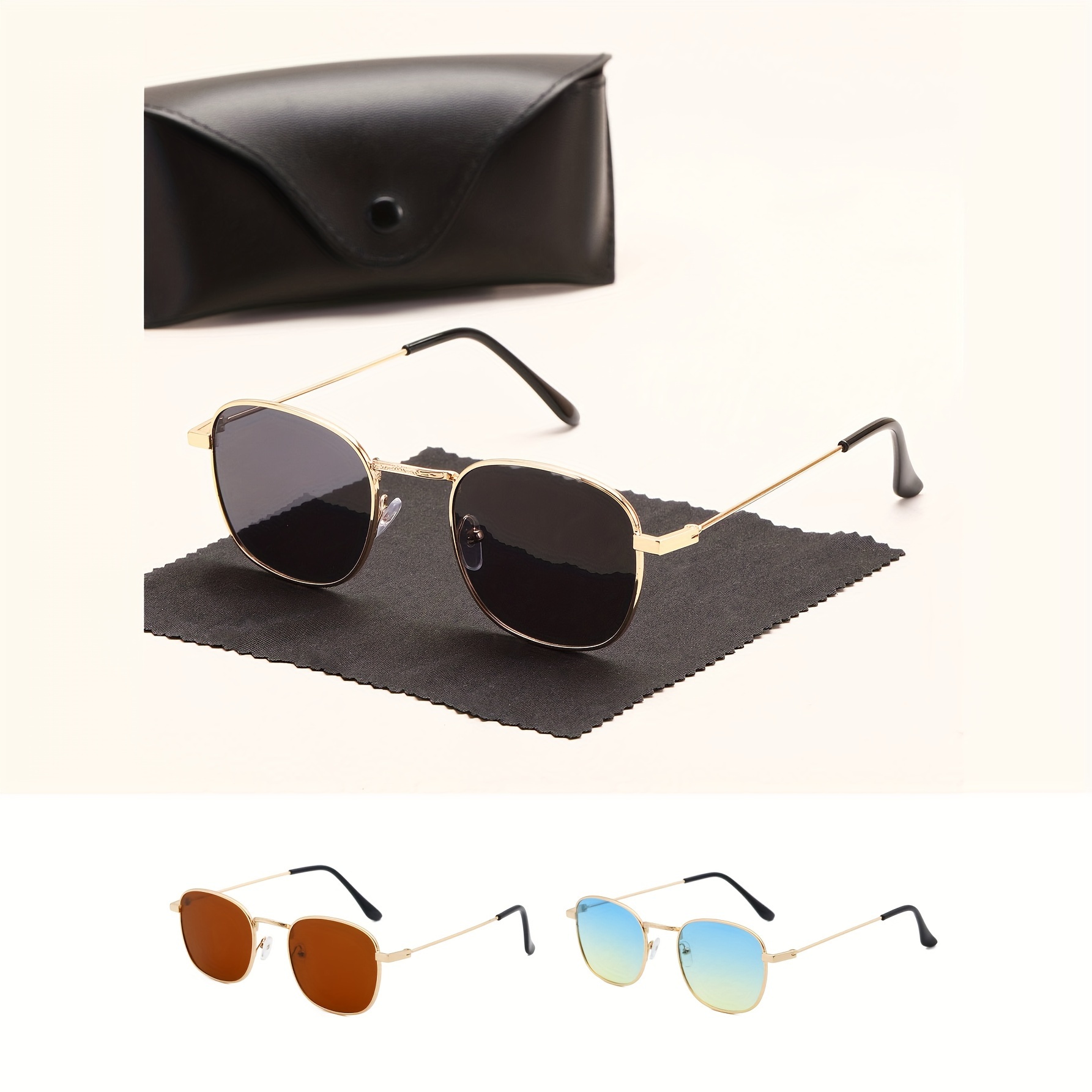 New Fashion Retro Creative Casual Mens Metal Square Frame