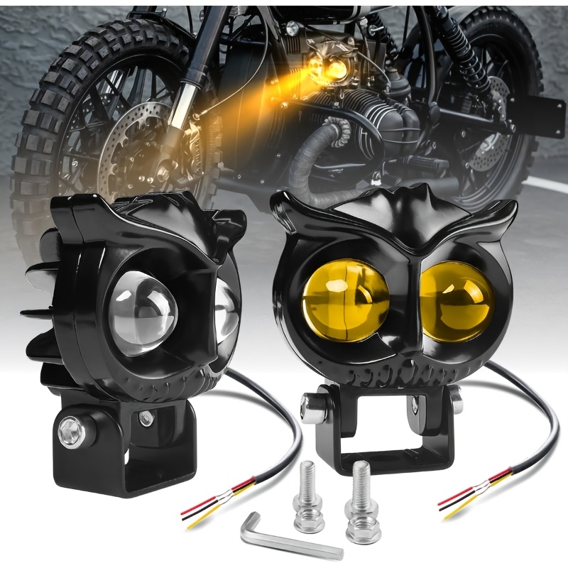 TEMU 2-pack Led Pods Lights Kit White And Yellow Dual-color Driving Lamps 2pcs 60w For Off-road Vehicle Pickup Motorcycle Atv E-bike Bicycle