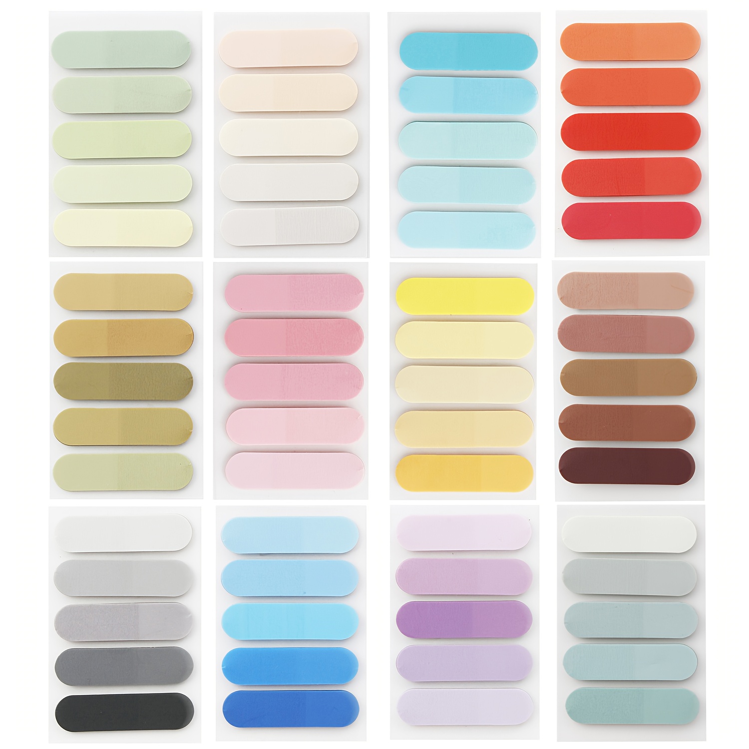TEMU 6pcs/12pcs Gradient Self-adhesive Sticky Notes, Suitable For Use, Marking, , , Bookmarks, With 100 Sheets Per Pack, Combinations Of Or 12 Packs